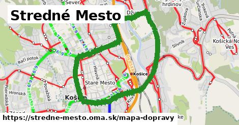 ikona Stredné Mesto: 144 km trás mapa-dopravy v stredne-mesto