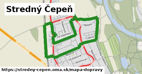 ikona Stredný Čepeň: 5,2 km trás mapa-dopravy v stredny-cepen