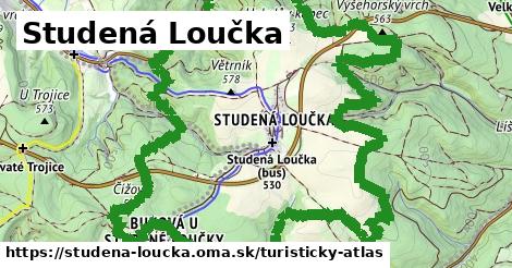 ikona Studená Loučka: 3,8 km trás turisticky-atlas v studena-loucka