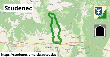 ikona Mapa autoatlas v studenec