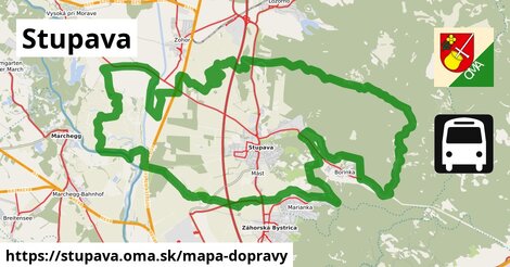 ikona Stupava: 301 km trás mapa-dopravy v stupava