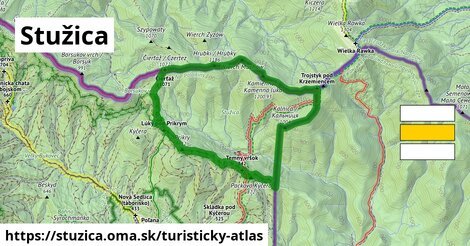 ikona Stužica: 17 km trás turisticky-atlas v stuzica