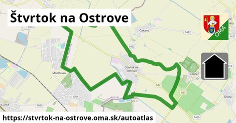 ikona Mapa autoatlas v stvrtok-na-ostrove