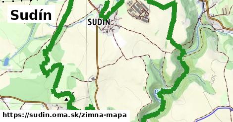 ikona Sudín: 0 m trás zimna-mapa v sudin