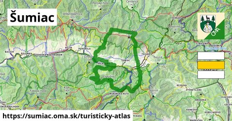 ikona Šumiac: 70 km trás turisticky-atlas v sumiac