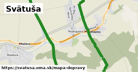 ikona Svätuša: 7,5 km trás mapa-dopravy v svatusa