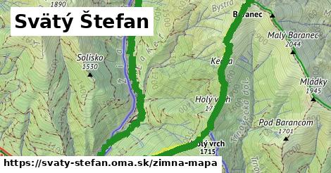 ikona Svätý Štefan: 3,2 km trás zimna-mapa v svaty-stefan