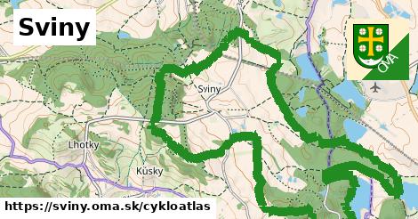 ikona Sviny: 427 m trás cykloatlas v sviny