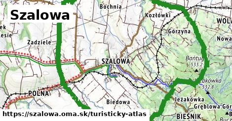 ikona Szalowa: 5,1 km trás turisticky-atlas v szalowa