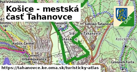 ikona Košice - mestská časť Ťahanovce: 0 m trás turisticky-atlas v tahanovce.ke