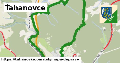 ikona Ťahanovce: 55 km trás mapa-dopravy v tahanovce