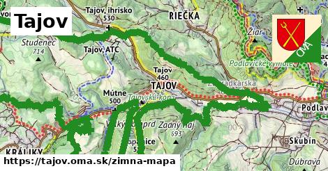 ikona Tajov: 10,3 km trás zimna-mapa v tajov