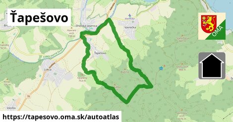 ikona Mapa autoatlas v tapesovo