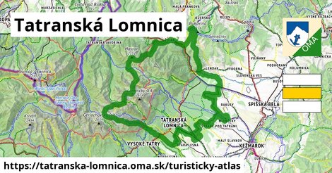 ikona Tatranská Lomnica: 141 km trás turisticky-atlas v tatranska-lomnica