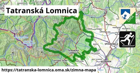ikona Tatranská Lomnica: 568 m trás zimna-mapa v tatranska-lomnica
