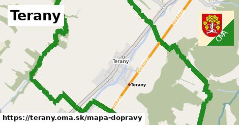 ikona Terany: 4,3 km trás mapa-dopravy v terany