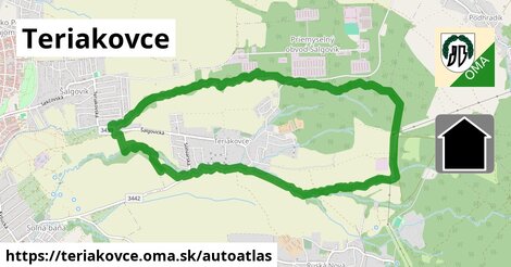 ikona Mapa autoatlas v teriakovce