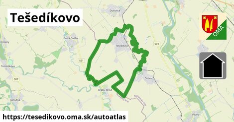 ikona Mapa autoatlas v tesedikovo