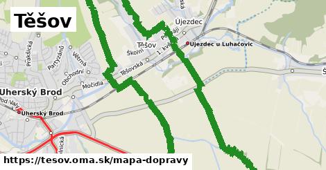 ikona Těšov: 0 m trás mapa-dopravy v tesov