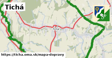 ikona Tichá: 16 km trás mapa-dopravy v ticha