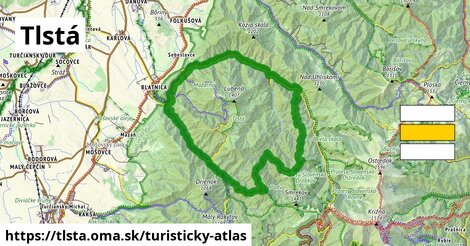 ikona Tlstá: 19 km trás turisticky-atlas v tlsta