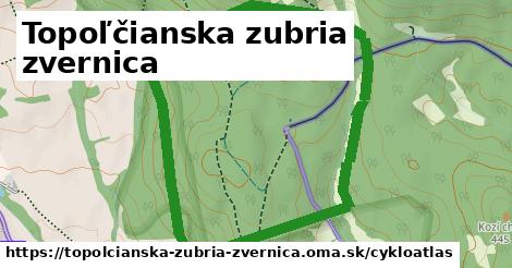 ikona Topoľčianska zubria zvernica: 1,35 km trás cykloatlas v topolcianska-zubria-zvernica