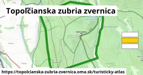 ikona Topoľčianska zubria zvernica: 2,4 km trás turisticky-atlas v topolcianska-zubria-zvernica