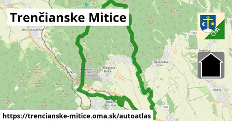 ikona Mapa autoatlas v trencianske-mitice