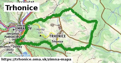 ikona Trhonice: 0 m trás zimna-mapa v trhonice
