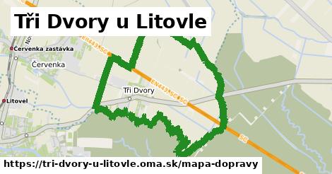 ikona Tři Dvory u Litovle: 7,6 km trás mapa-dopravy v tri-dvory-u-litovle