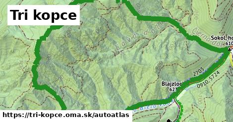 ikona Mapa autoatlas v tri-kopce