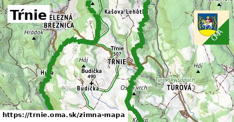 ikona Tŕnie: 0 m trás zimna-mapa v trnie