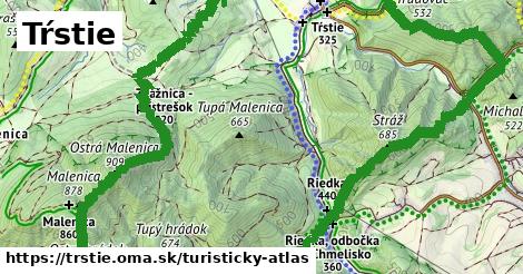 ikona Tŕstie: 8,1 km trás turisticky-atlas v trstie