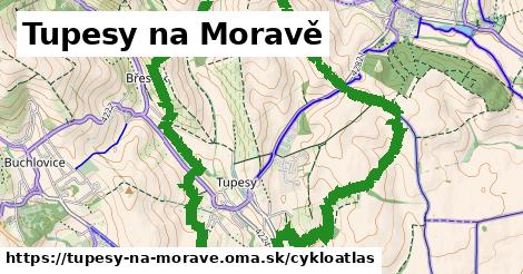 ikona Tupesy na Moravě: 5,4 km trás cykloatlas v tupesy-na-morave