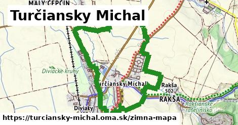 ikona Turčiansky Michal: 0 m trás zimna-mapa v turciansky-michal