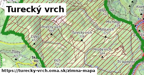 ikona Turecký vrch: 4,4 km trás zimna-mapa v turecky-vrch