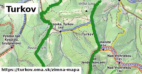 ikona Turkov: 6,8 km trás zimna-mapa v turkov