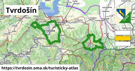 ikona Tvrdošín: 64 km trás turisticky-atlas v tvrdosin