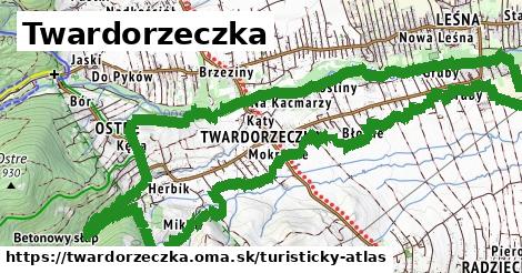 ikona Twardorzeczka: 0 m trás turisticky-atlas v twardorzeczka