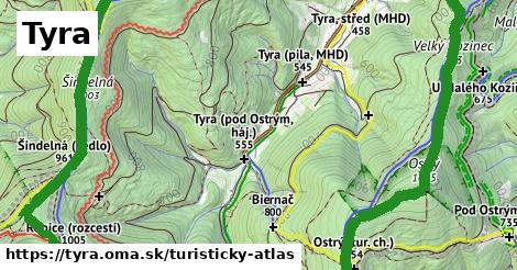 ikona Turistická mapa turisticky-atlas v tyra