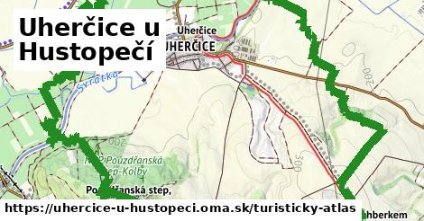 ikona Uherčice u Hustopečí: 4,4 km trás turisticky-atlas v uhercice-u-hustopeci