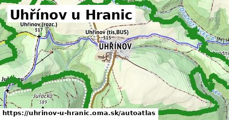 ulice v Uhřínov u Hranic