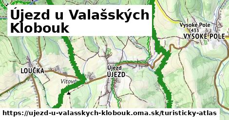 ikona Újezd u Valašských Klobouk: 2,7 km trás turisticky-atlas v ujezd-u-valasskych-klobouk