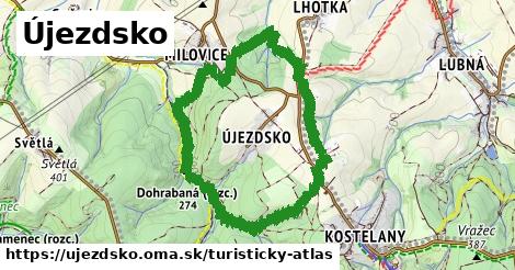 ikona Újezdsko: 553 m trás turisticky-atlas v ujezdsko