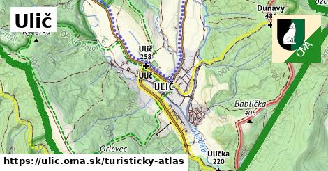 ikona Ulič: 32 km trás turisticky-atlas v ulic