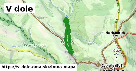ikona V dole: 0 m trás zimna-mapa v v-dole