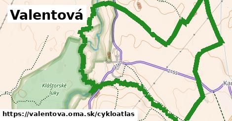 ikona Valentová: 2,6 km trás cykloatlas v valentova