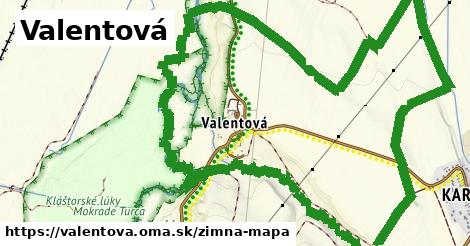 ikona Valentová: 0 m trás zimna-mapa v valentova