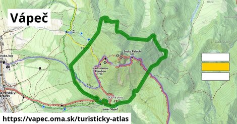 ikona Vápeč: 7,7 km trás turisticky-atlas v vapec