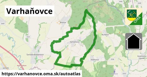 ikona Mapa autoatlas v varhanovce